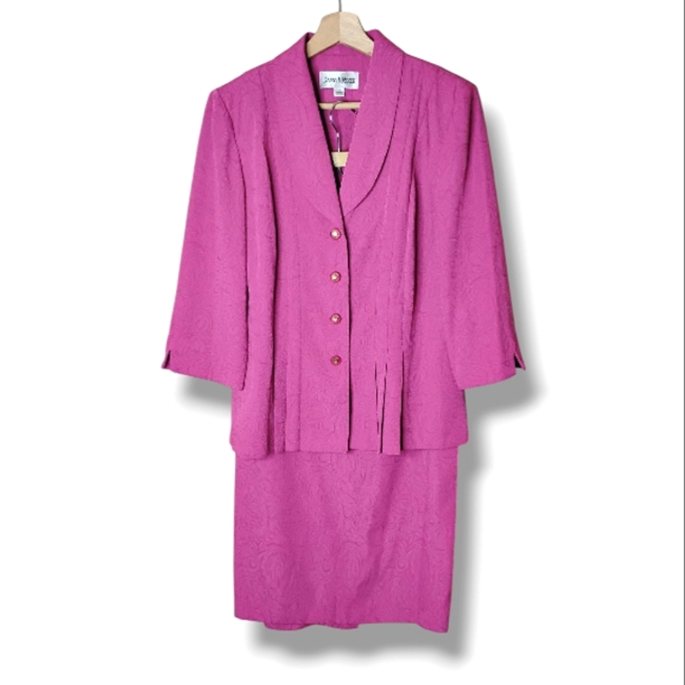 Danny & Nicole Women's Floral Brocade Skirt Suit Size 10 Feminine Career